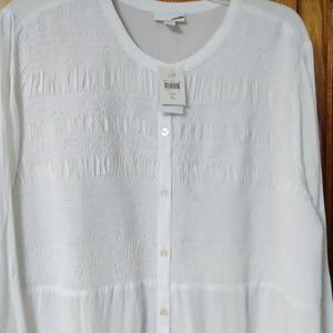 New NWT J Jill XL smocked peasant tunic 34" long